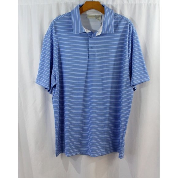 rorie whelan Other - NWT Rorie Whelan Golf Mens Blue White Striped Short Sleeve Golf Polo Shirt XL